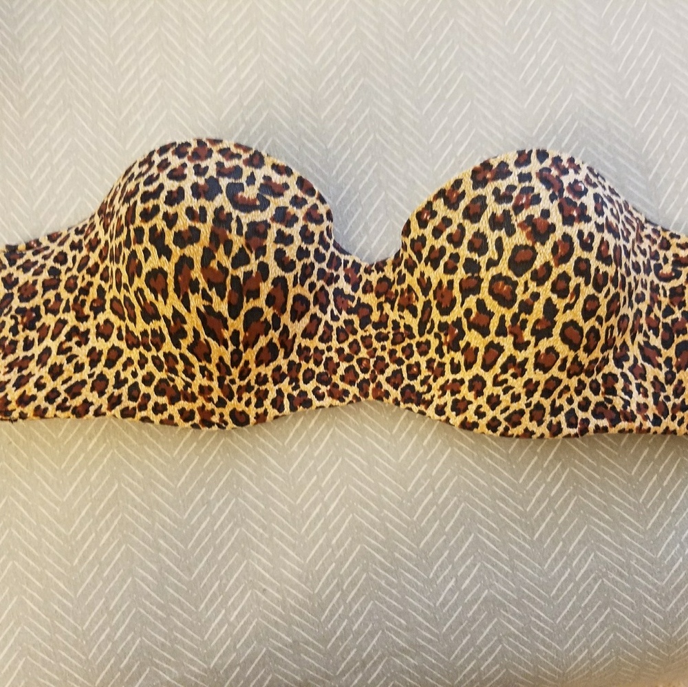 Leopard print Strapless push up bra